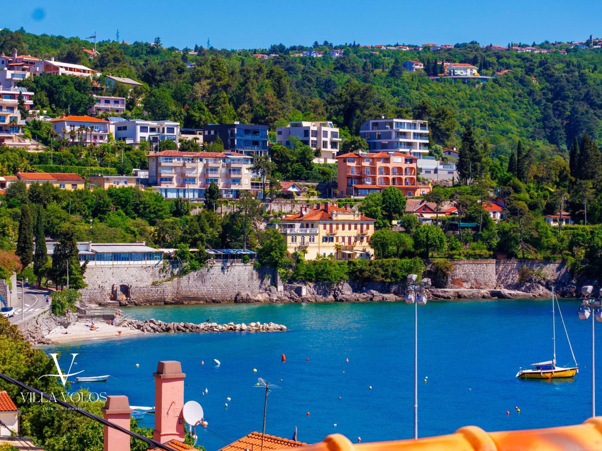 Villa Volos Apartment Karmen With Roof Terrace, Sea View, Free Private Parking Opatija Luaran gambar